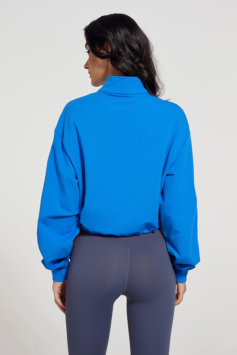 Half-zip Stand-up Collar Sweatshirt by bornfocus