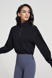 Half-zip Stand-up Collar Sweatshirt by bornfocus