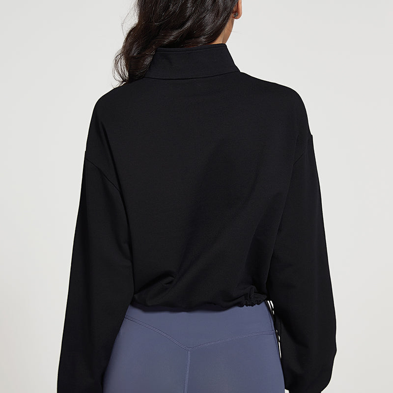 Half-zip Stand-up Collar Sweatshirt by bornfocus