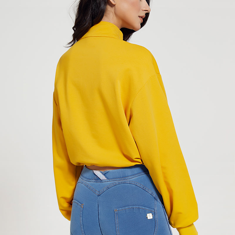 Half-zip Stand-up Collar Sweatshirt by bornfocus