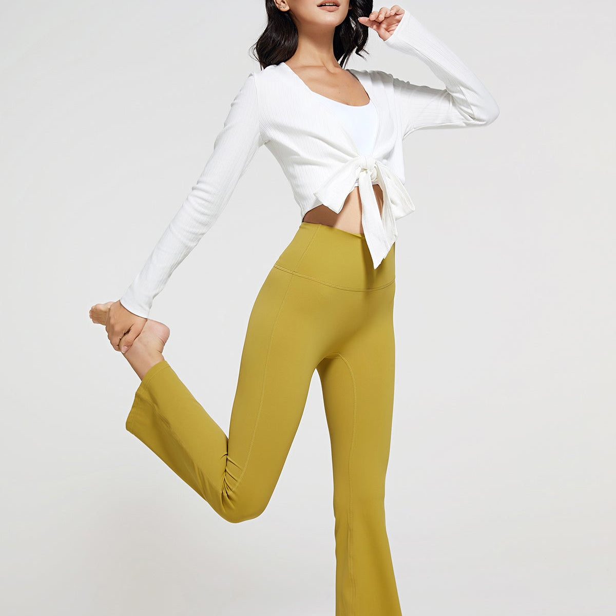8 High-Rise Flared Leggings by bornfocus