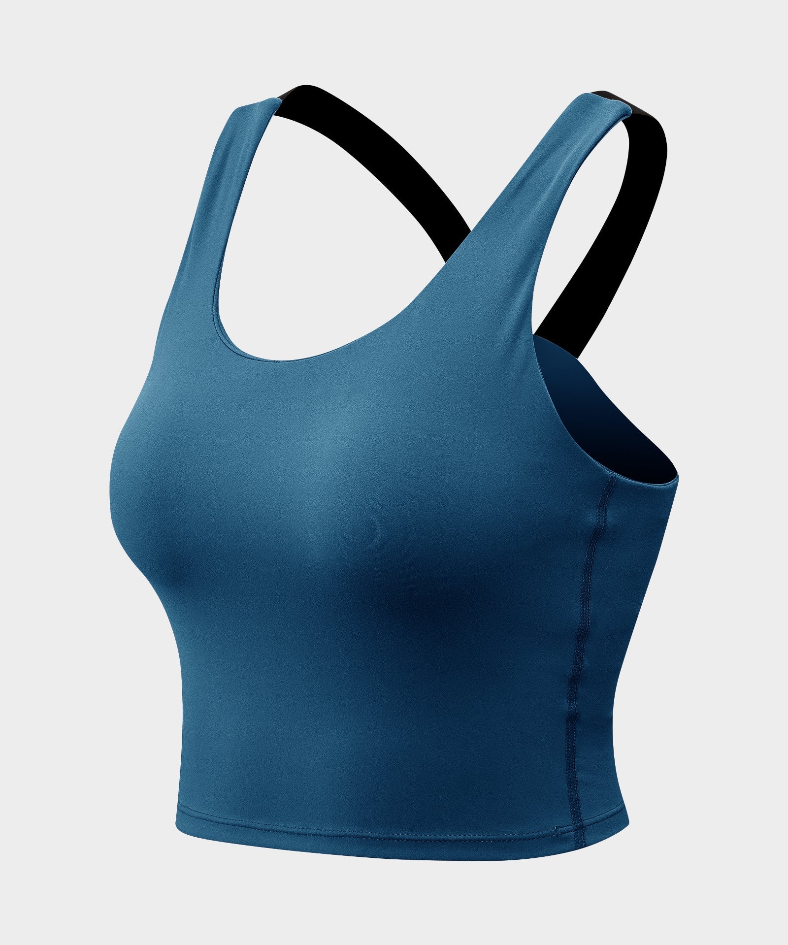 Longline Crop Tops Built in Bra by bornfocus