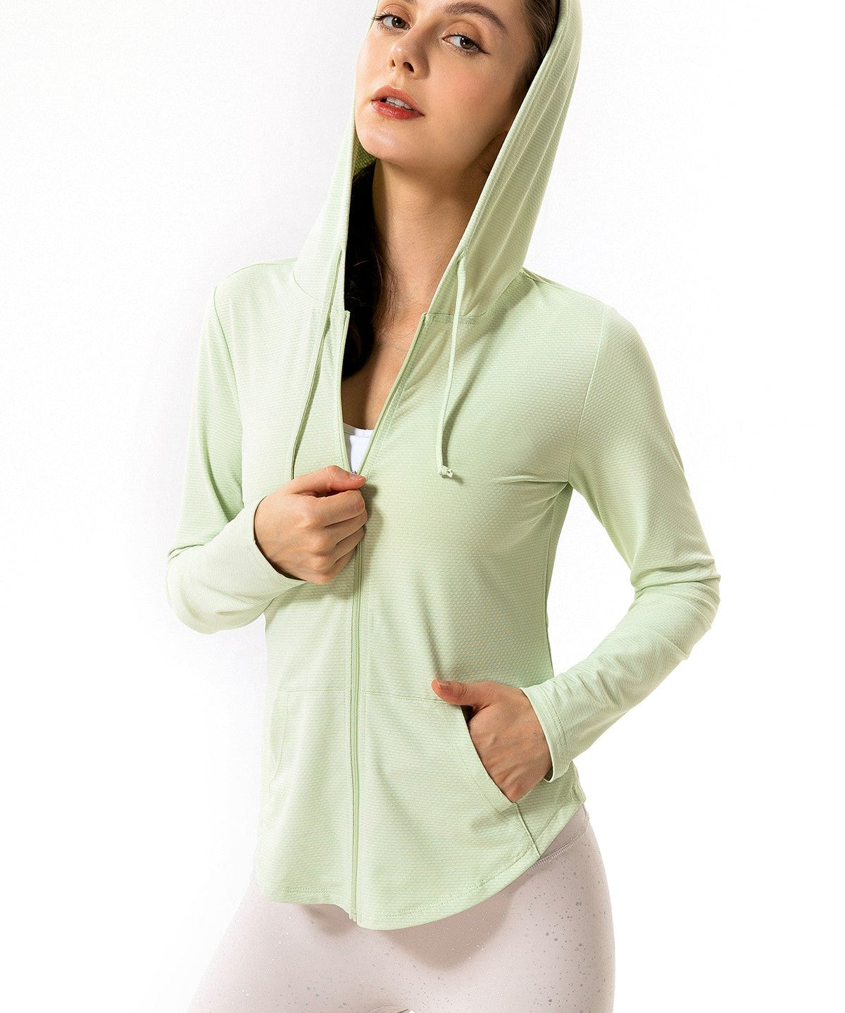 UPF 50+ UV Sun Protection Full-Zip Hooded by bornfocus