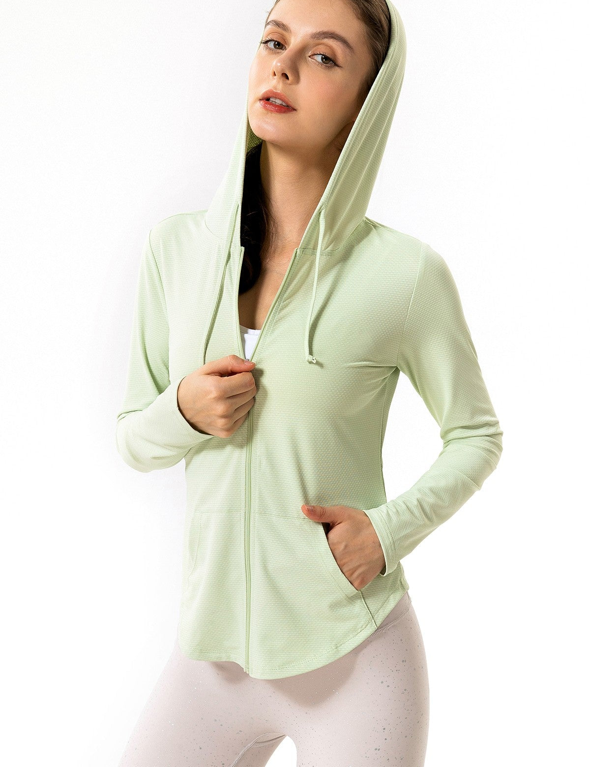 UPF 50+ UV Sun Protection Full-Zip Hooded by bornfocus