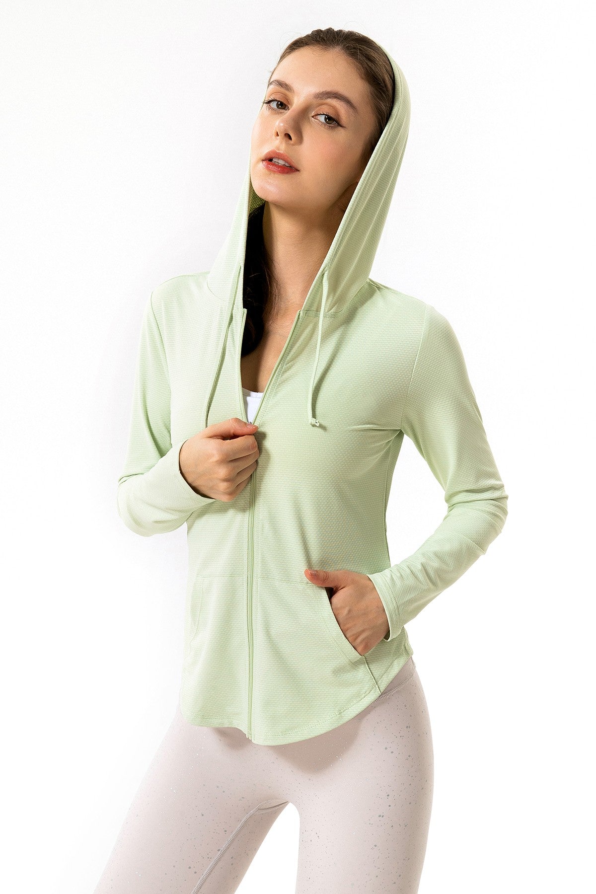 UPF 50+ UV Sun Protection Full-Zip Hooded by bornfocus