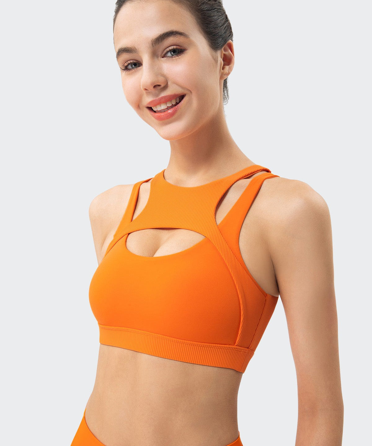 Ribbed Racerback Sports Bra High Support by bornfocus