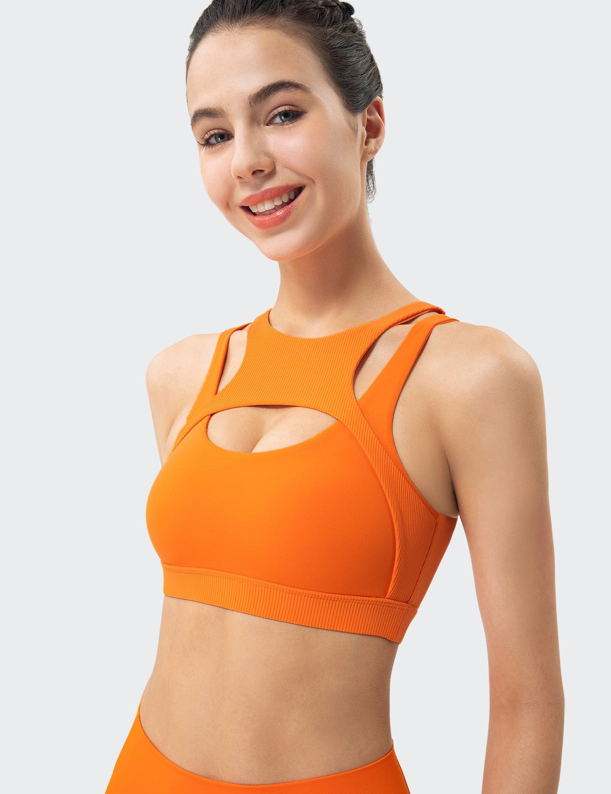 Ribbed Racerback Sports Bra High Support by bornfocus