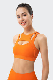 Ribbed Racerback Sports Bra High Support by bornfocus