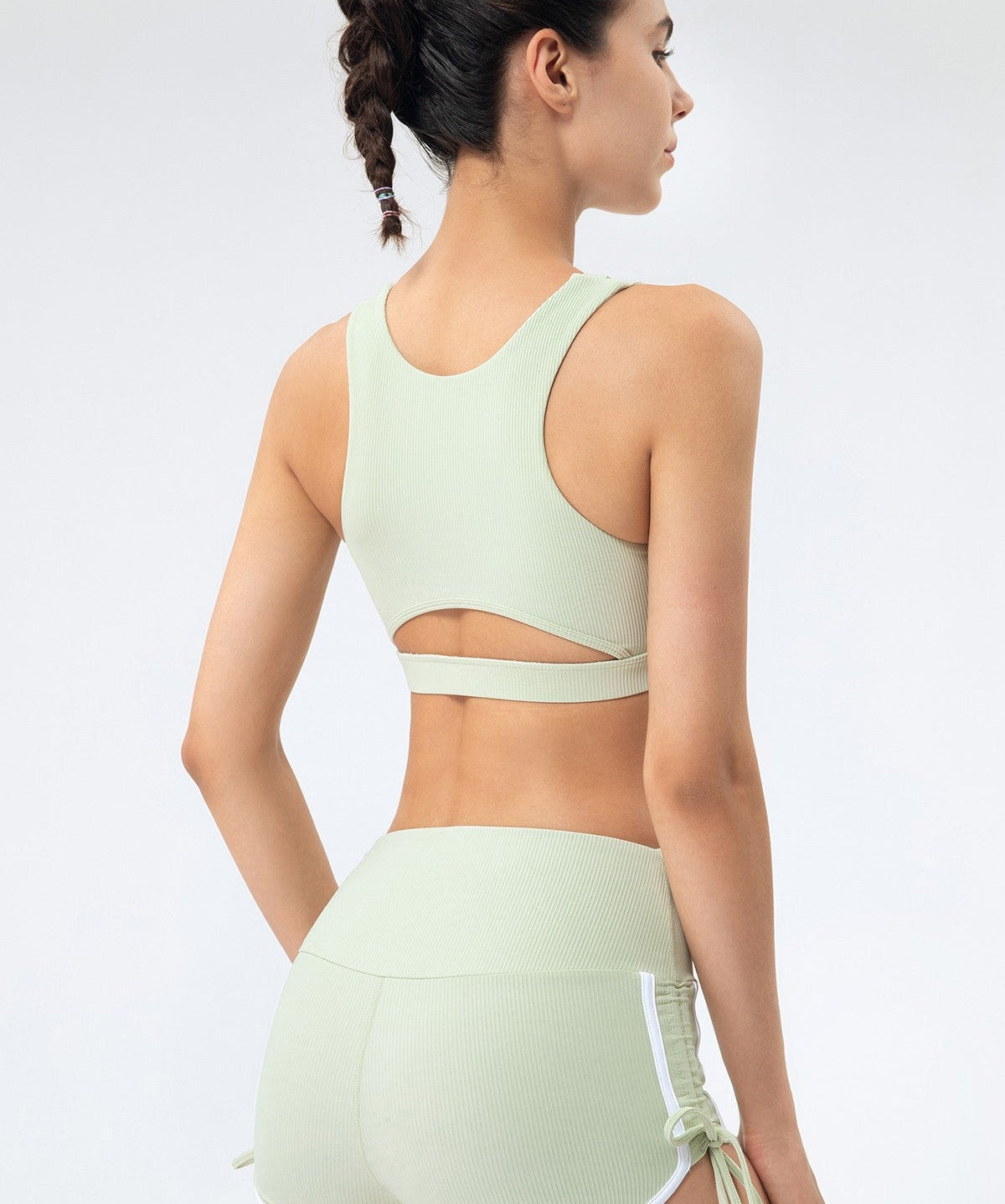 Ribbed Racerback Sports Bra High Support by bornfocus