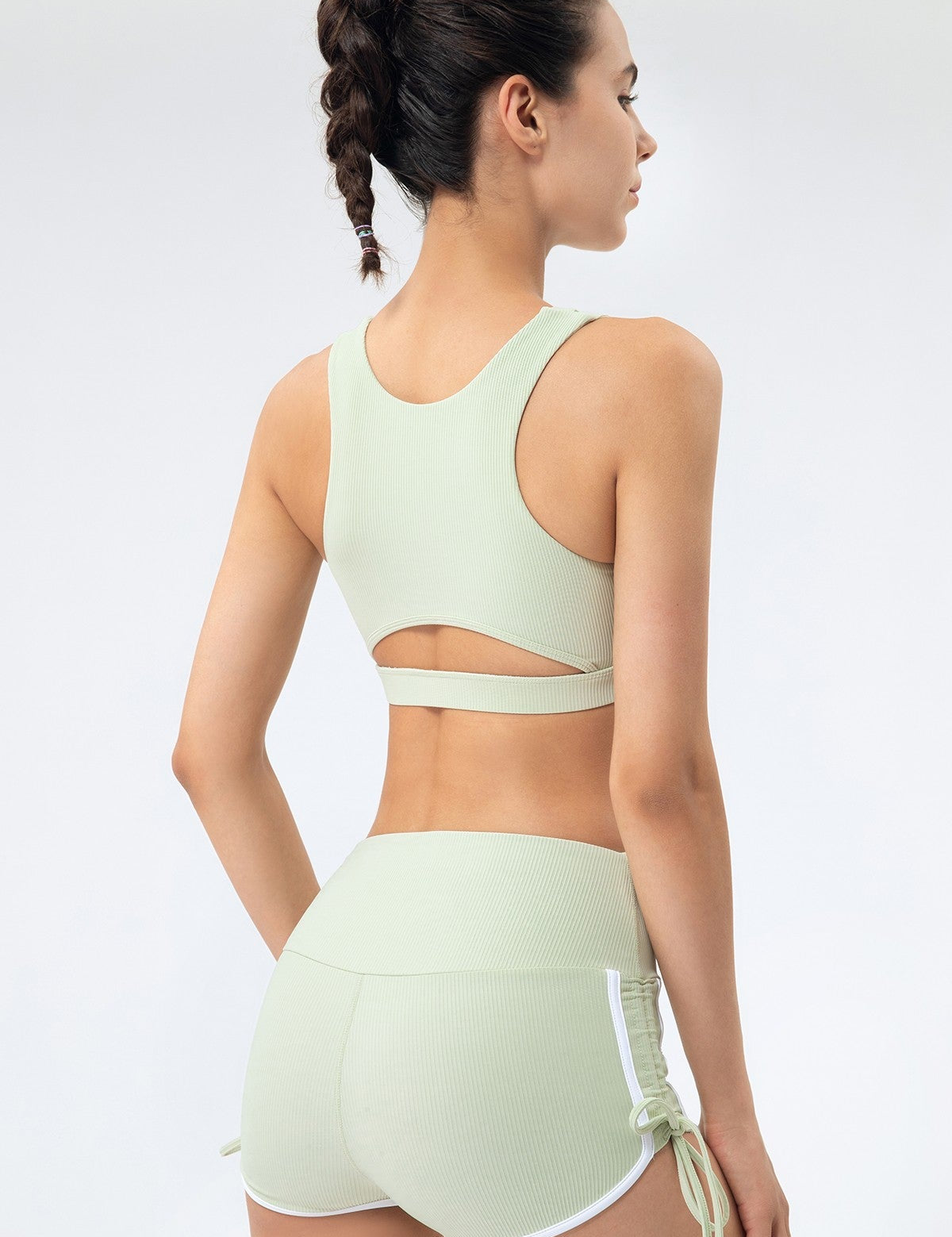 Ribbed Racerback Sports Bra High Support by bornfocus