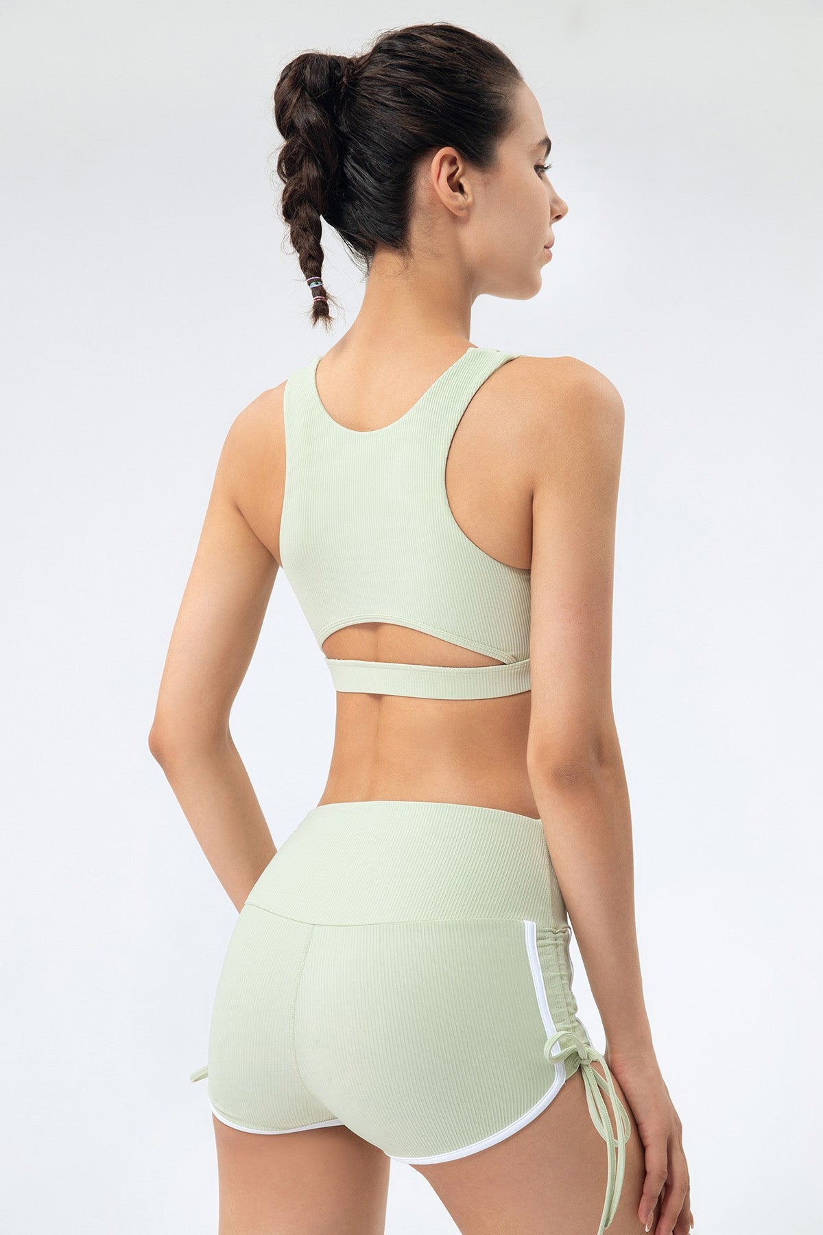 Ribbed Racerback Sports Bra High Support by bornfocus