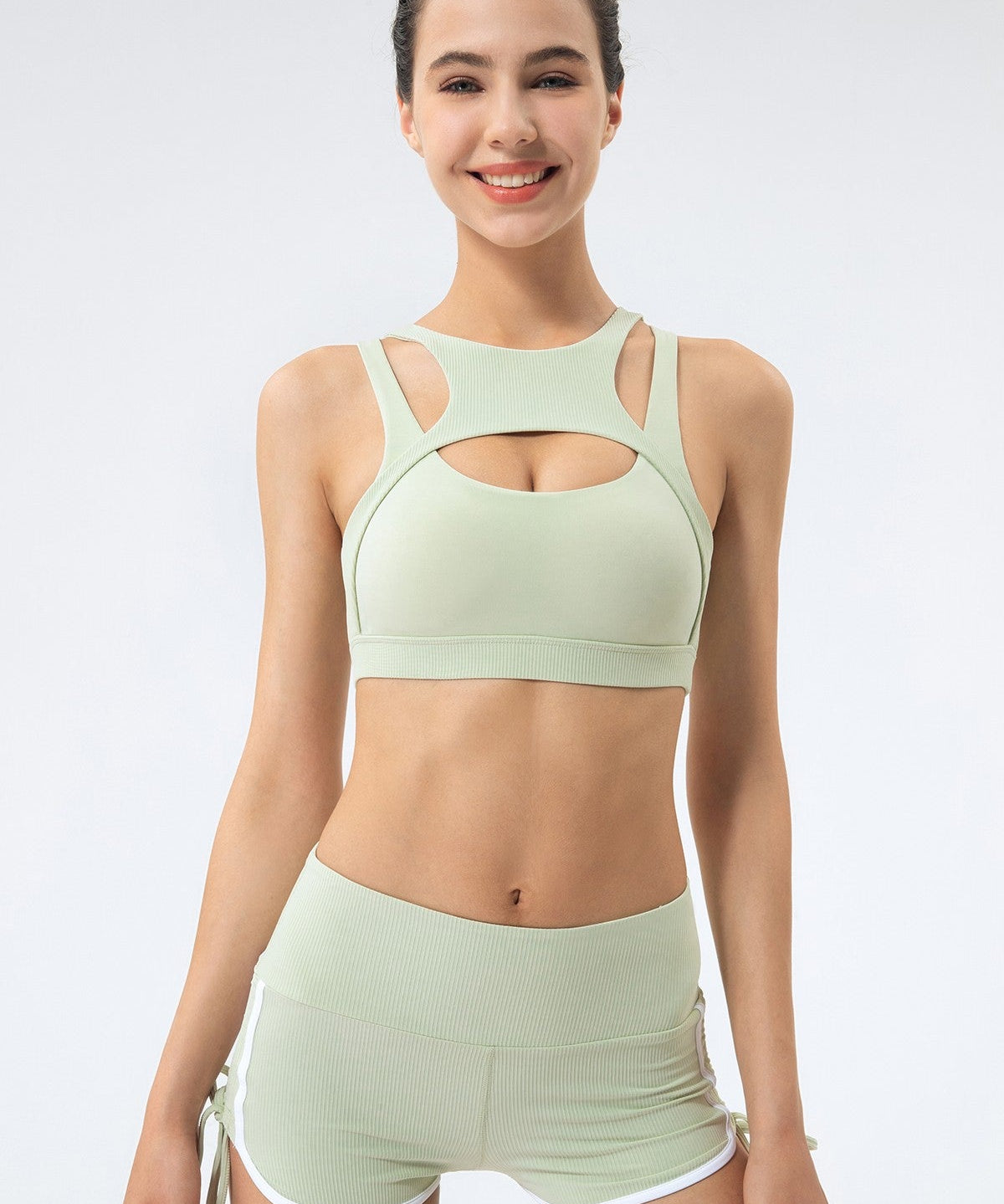 Ribbed Racerback Sports Bra High Support by bornfocus