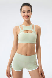 Ribbed Racerback Sports Bra High Support by bornfocus