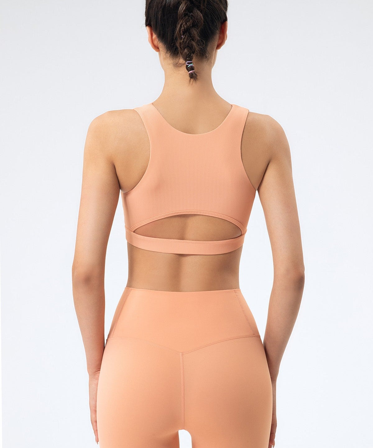 Ribbed Racerback Sports Bra High Support by bornfocus