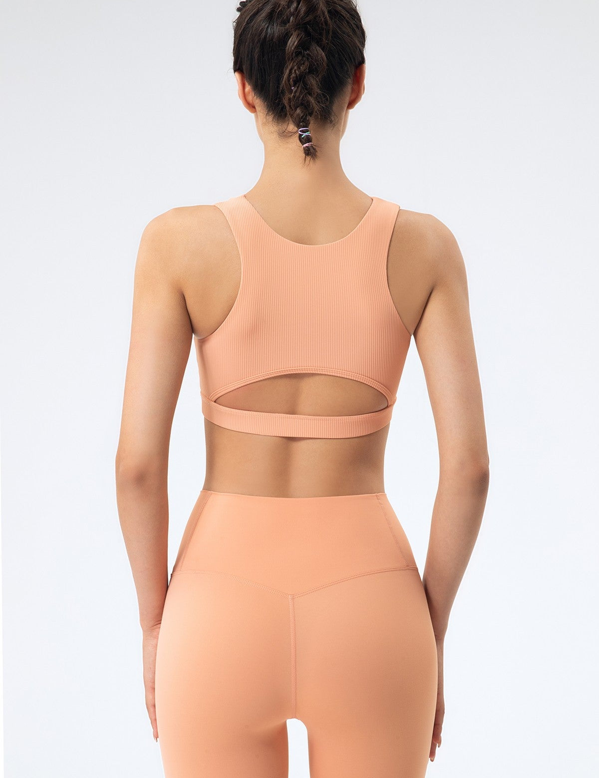 Ribbed Racerback Sports Bra High Support by bornfocus