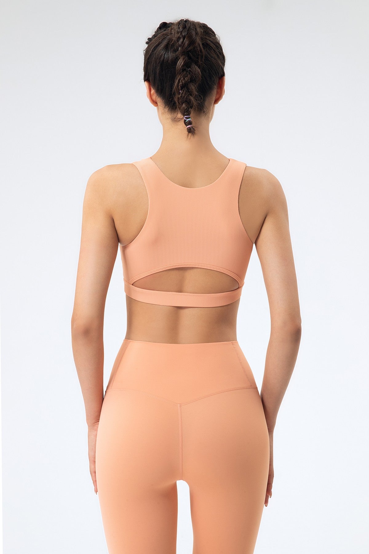 Ribbed Racerback Sports Bra High Support by bornfocus