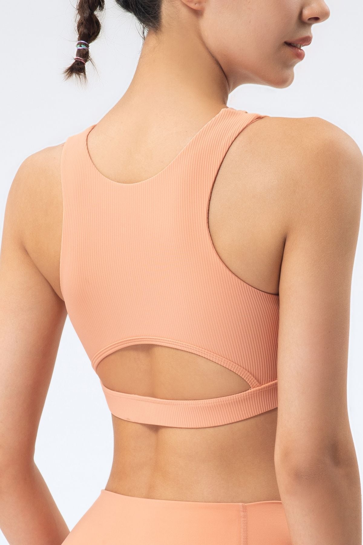 Ribbed Racerback Sports Bra High Support by bornfocus