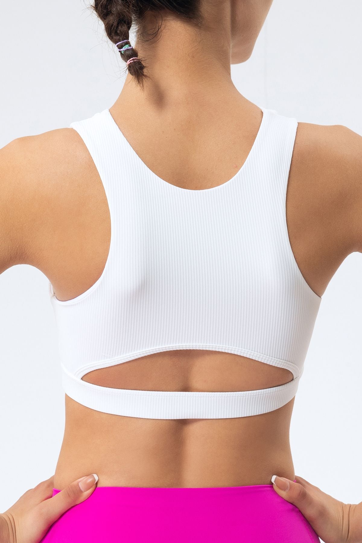 Ribbed Racerback Sports Bra High Support by bornfocus