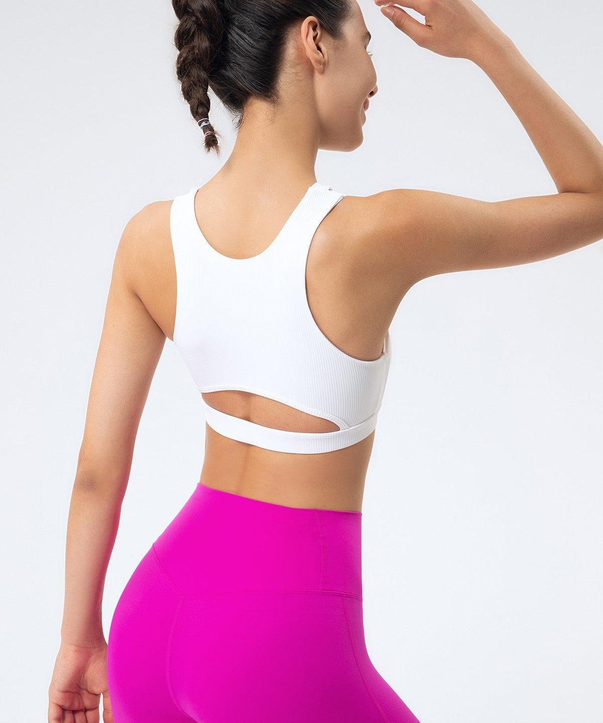 Ribbed Racerback Sports Bra High Support by bornfocus