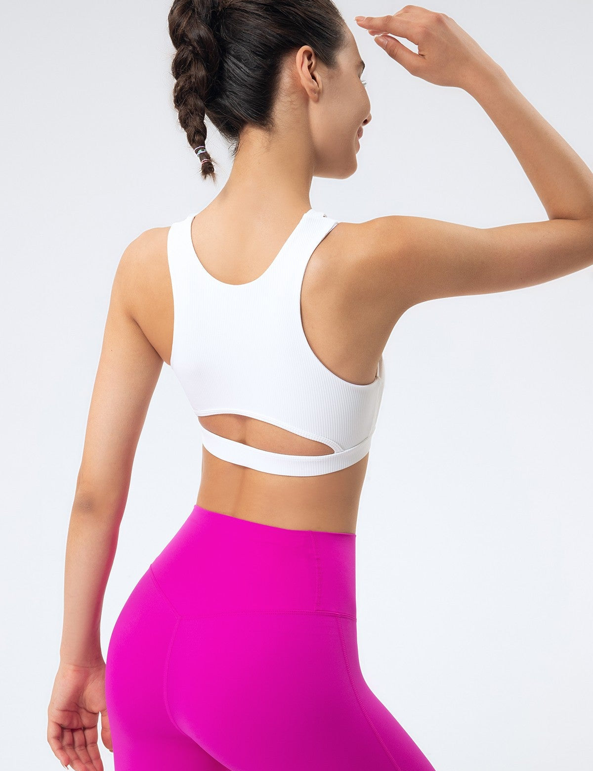 Ribbed Racerback Sports Bra High Support by bornfocus