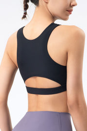 Ribbed Racerback Sports Bra High Support by bornfocus