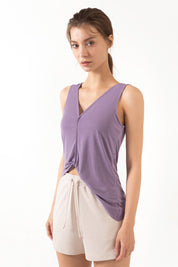 Reversible Wear Asymmetrical Hem Tank Tops by bornfocus