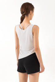 Reversible Wear Asymmetrical Hem Tank Tops by bornfocus