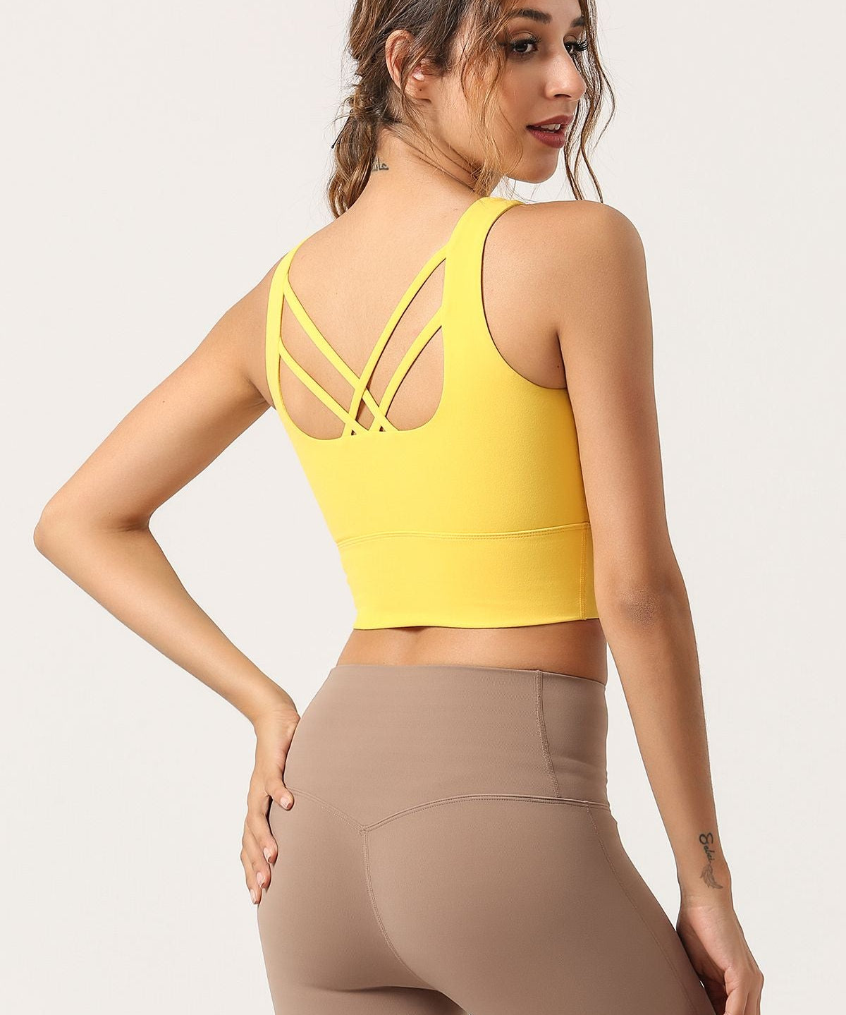 Criss Cross Straps Tank Tops Built-in Bra by bornfocus