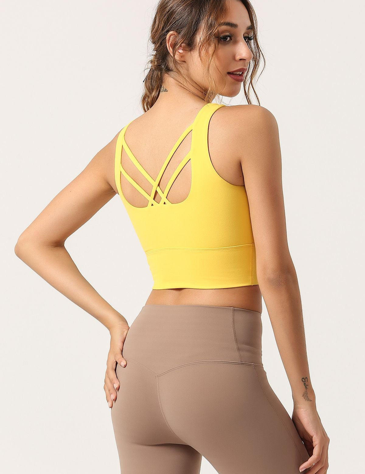 Criss Cross Straps Tank Tops Built-in Bra by bornfocus