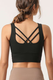 Criss Cross Straps Tank Tops Built-in Bra by bornfocus