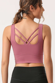 Criss Cross Straps Tank Tops Built-in Bra by bornfocus