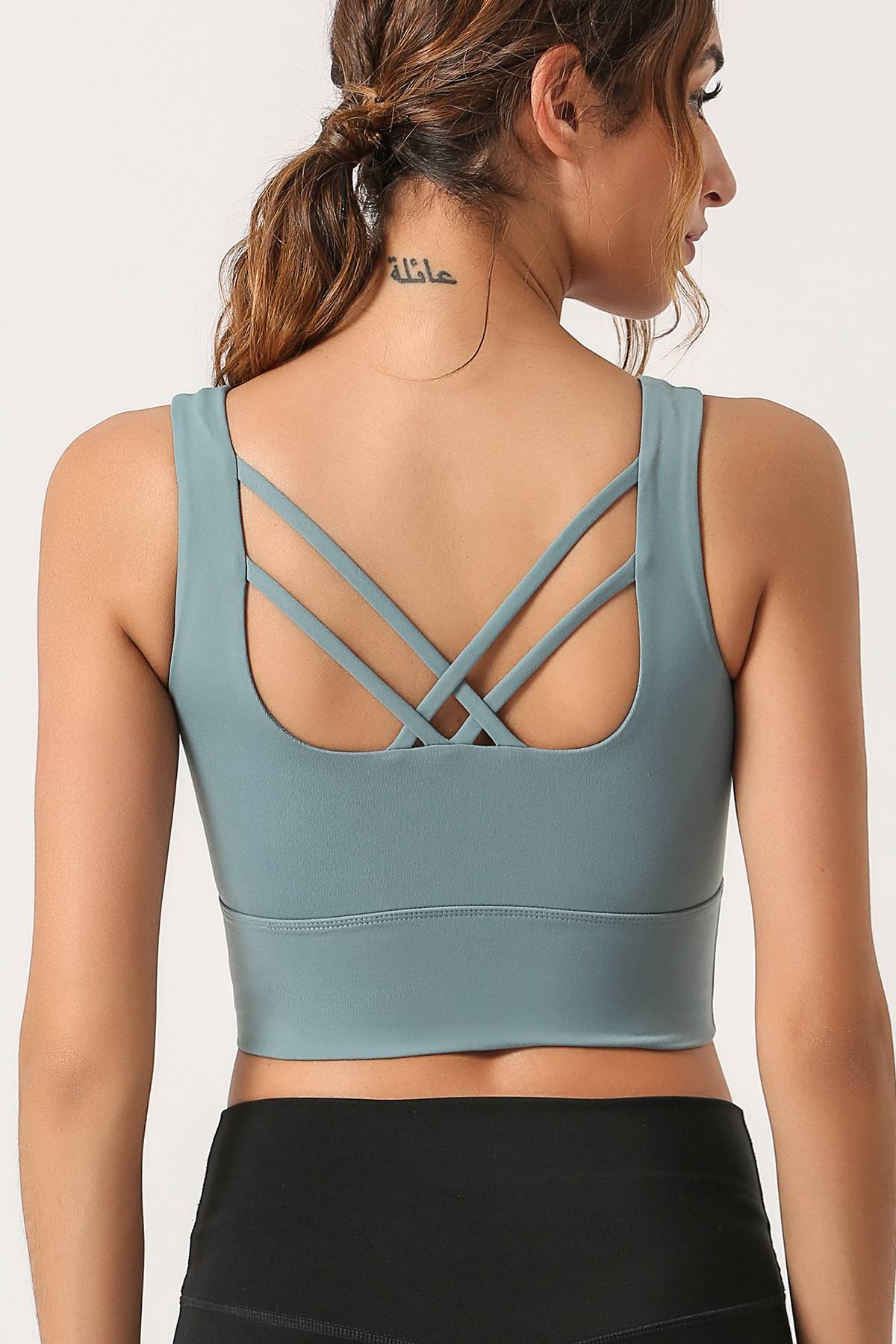 Criss Cross Straps Tank Tops Built-in Bra by bornfocus