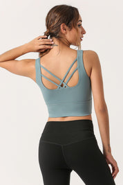 Criss Cross Straps Tank Tops Built-in Bra by bornfocus