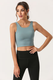 Criss Cross Straps Tank Tops Built-in Bra by bornfocus