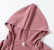 Long Sleeves V-Neck Cropped Hoodie by bornfocus