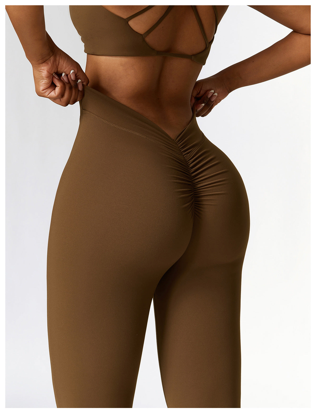 V Back Flare Leggings High Waist