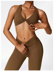 V Back Flare Leggings High Waist