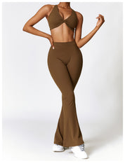 V Back Flare Leggings High Waist