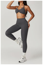 V Back Scrunch Leggings With Pocket