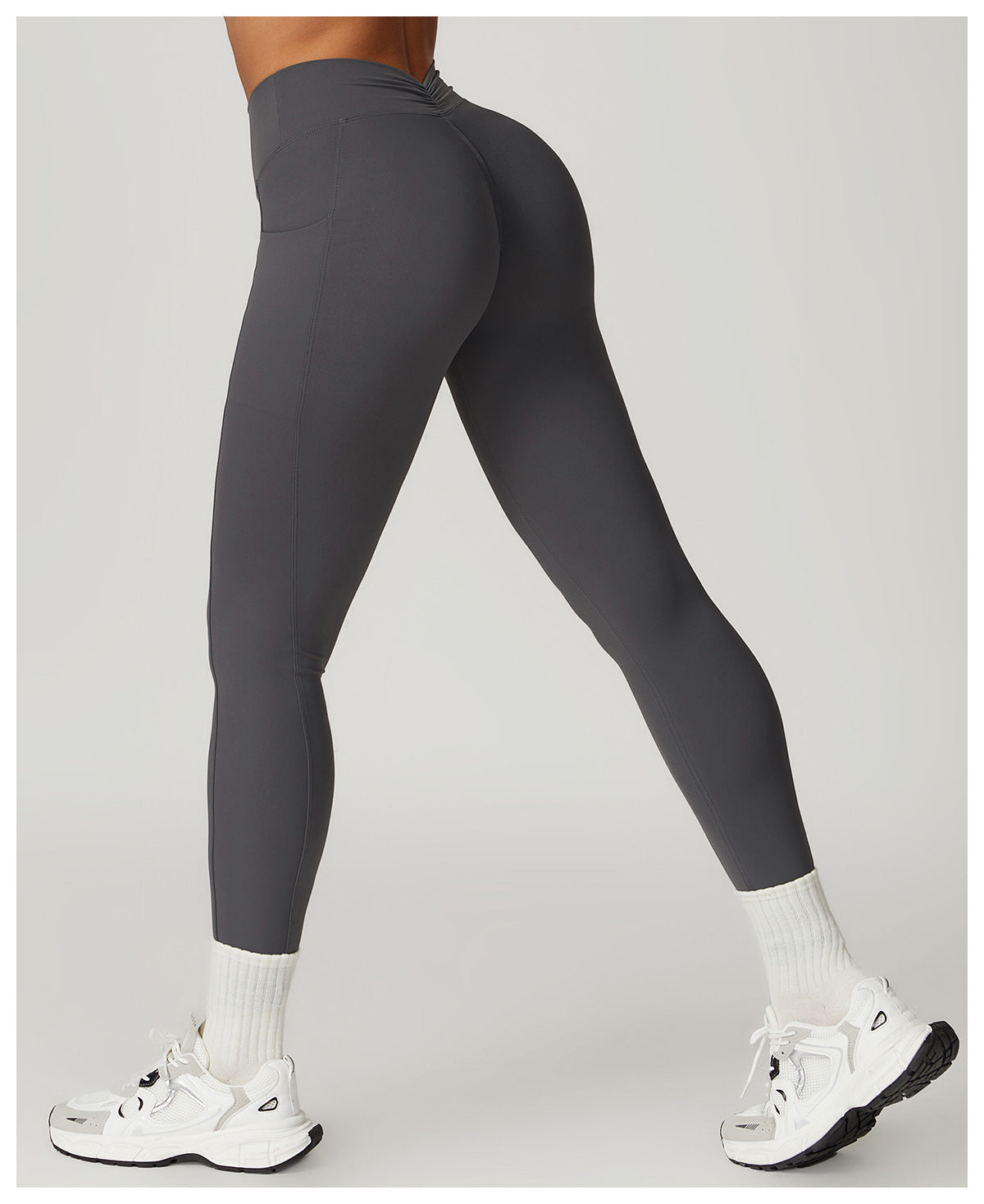V Back Scrunch Leggings With Pocket