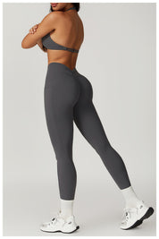 V Back Scrunch Leggings With Pocket