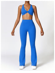 V Back Flare Leggings High Waist