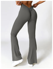 V Back Flare Leggings High Waist