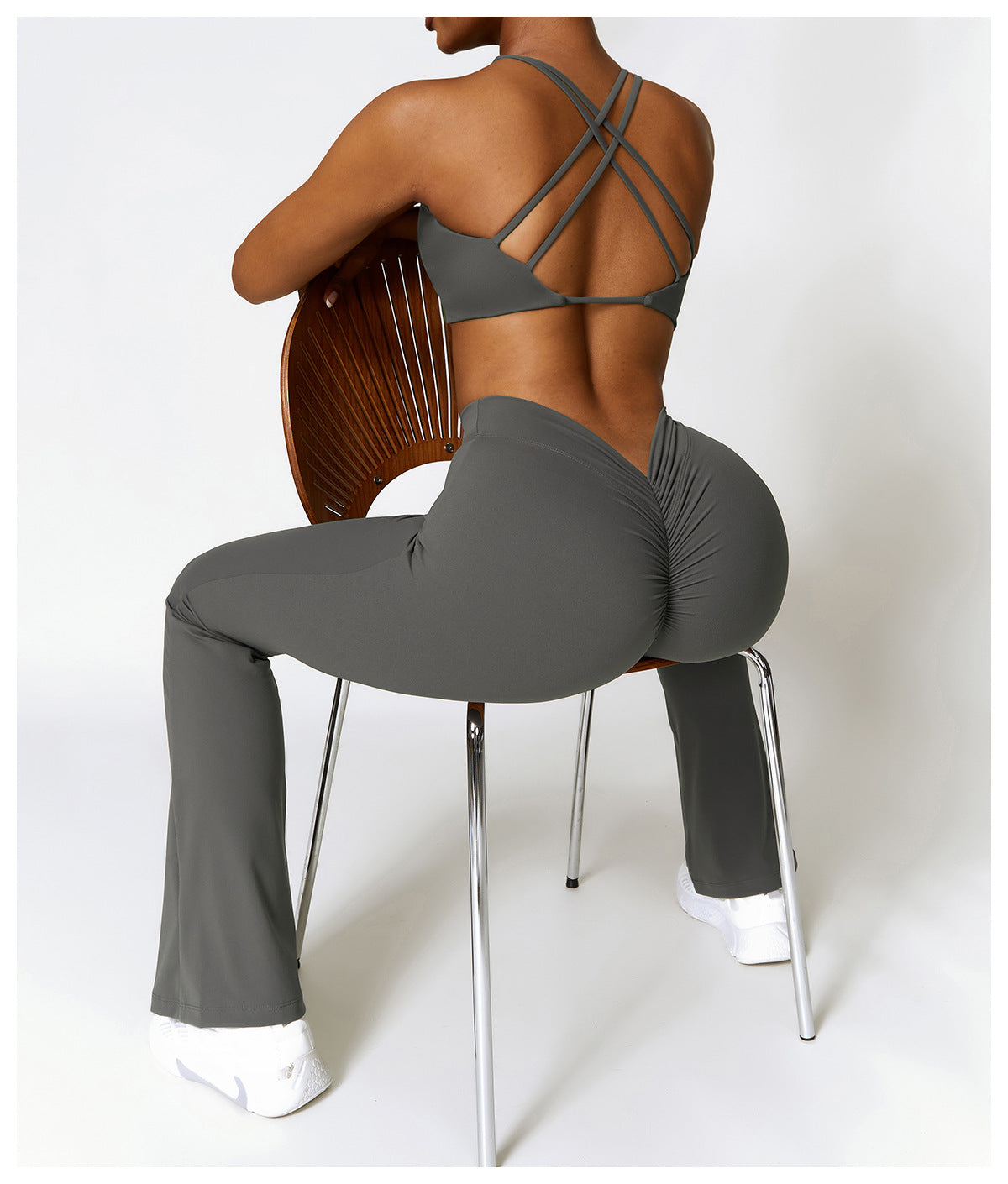 V Back Flare Leggings High Waist