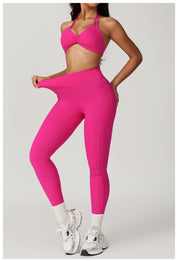 V Back Scrunch Leggings With Pocket