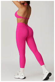 V Back Scrunch Leggings With Pocket