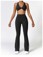 V Back Flare Leggings High Waist