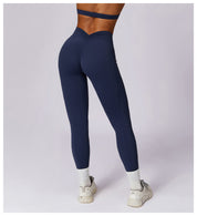 V Back Scrunch Leggings With Pocket
