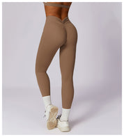 V Back Scrunch Leggings With Pocket