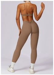 V Back Scrunch Leggings With Pocket